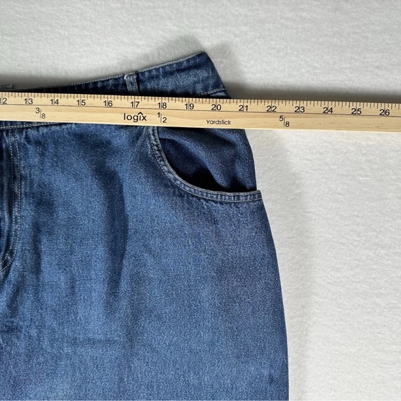 Carolina Blues Womens Maxi Skirt 20w Denim Romantic Floral Slit Pockets Plus Sz - Picture 5 of 12